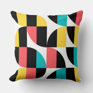 Urban, trendy, colourful, modern graphic pattern throw pillow
