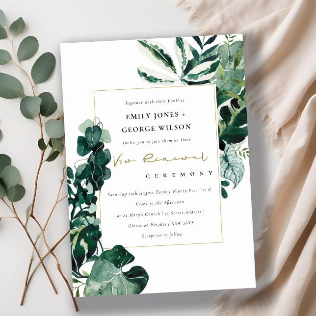 URBAN TROPICAL MONSTERA FOLIAGE VOW RENEWAL INVITE (Creator Uploaded)