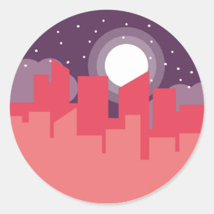 Urban Twilight Classic Round Sticker