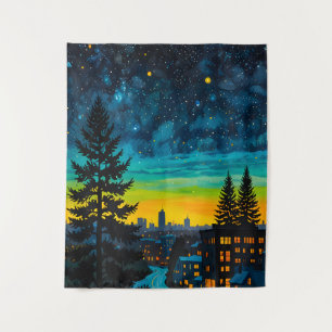 Urban Twilight Glow Tapestry