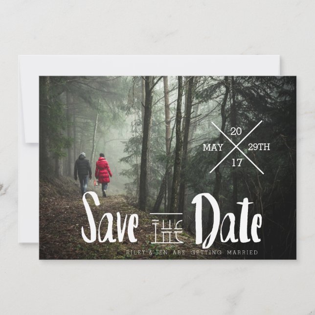 Urban Typography | Save The Date Photo (Front)