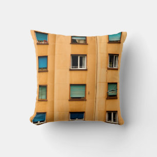 Urban view of the city of Bilbaoapartment,architec Throw Pillow