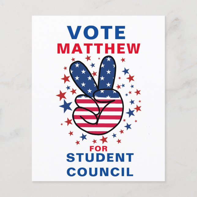 Urban Vote for Class President: VICTORY sign Flyer (Front)