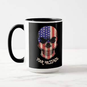 Urban Warrior American Skull Your Text Message Mug