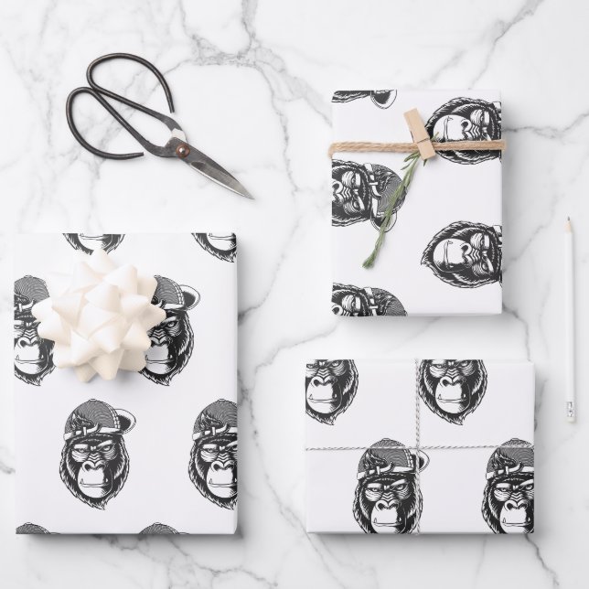 Urban Warrior Gorilla  Wrapping Paper Sheets (Front)