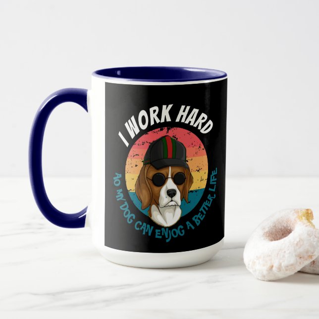 Urban Warrior IWORK HARD HOARD ! Mug (Avec donut)
