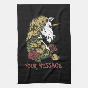Urban Warrior Unicorn Rose   Kitchen Towel