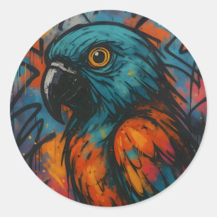 Urban Wingbeat – Dynamic Urban Bird Art Classic Round Sticker