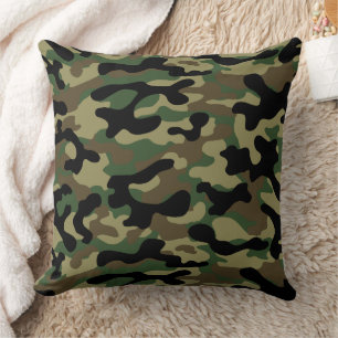 Urban Woodland Camouflage Throw Pillow