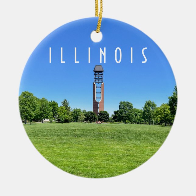 Urbana Champaign Illinois Ceramic Ornament (Front)