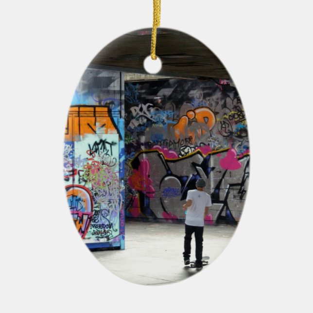 Urband Street Art-Graffiti Ceramic Ornament (Front)