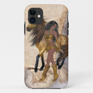 Ureinwohner-Prinzessin und Pferd iPhone 11 Case