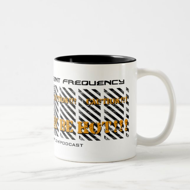 Urgent Frequency CAUTION Grunge Mug WHT BG (Right)