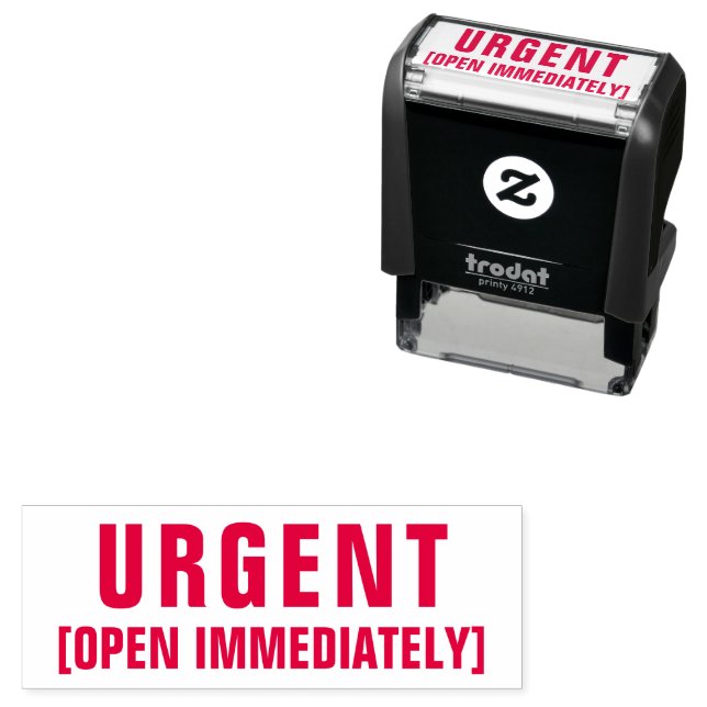 Urgent Open Immediately Professional Business Red Self-inking Stamp (In Situ)