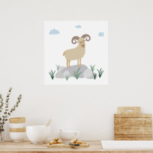 Urial Mountain Sheep Nursery Wall Art