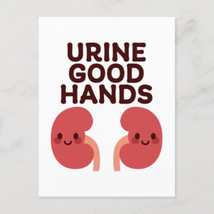 Urine Good Hands – Cute Smiling Kidney Design Holiday Postcard