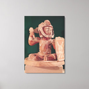 Urn lid with a figure of a warrior canvas print