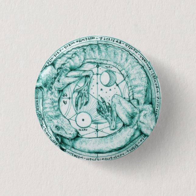uroboro alquimico 1 inch round button (Front)
