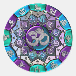 UROCK  Independence Mandala ~ BTC Classic Round Sticker