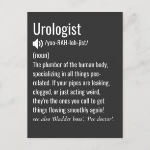 urologist definition funny urology postcard