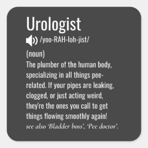 urologist definition funny urology square sticker
