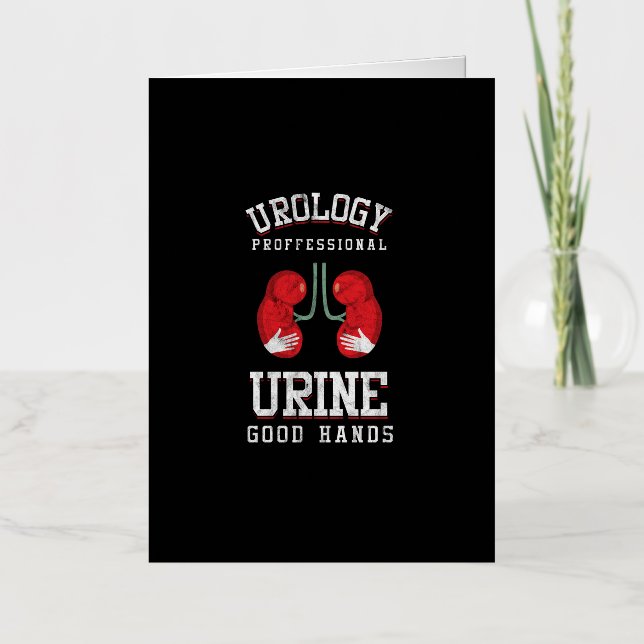 Urologist Urine Good Hands Urology Puns Urology Foil Greeting Card (Front)