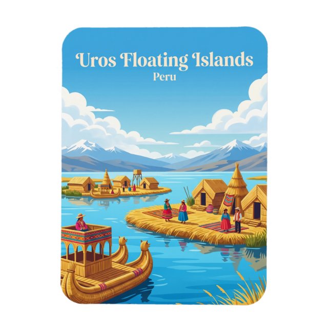 Uros Floating Islands Peru Magnet (Vertical)