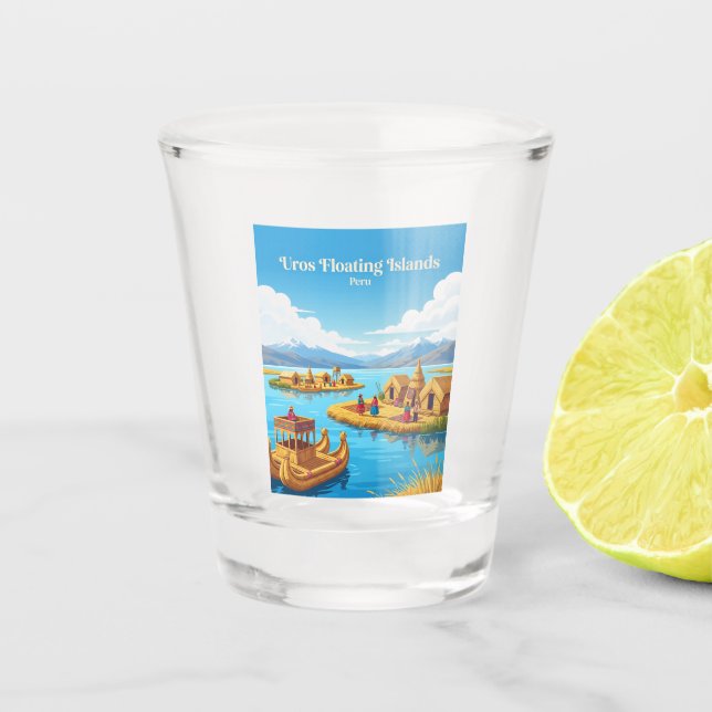 Uros Floating Islands Peru Shot Glass (Front)
