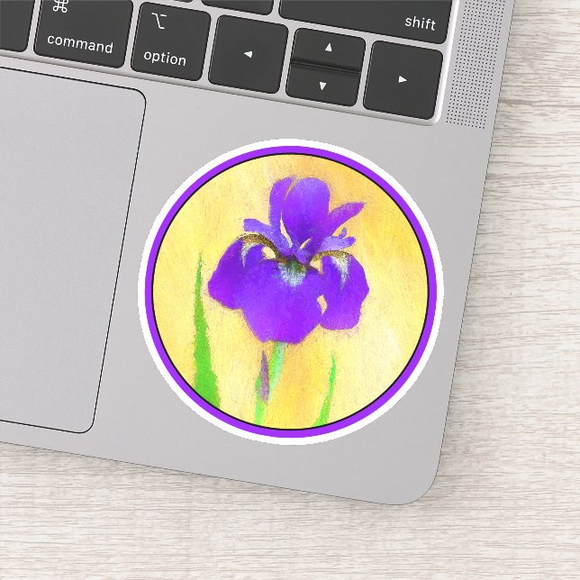 urple Bearded Iris Painting - Original Flower Art (Detail)
