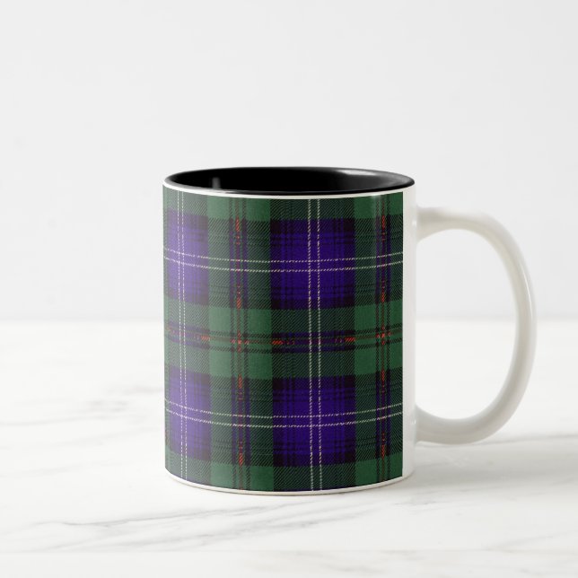 Urquhart clan Plaid Scottish tartan Two-Tone Coffee Mug (Right)