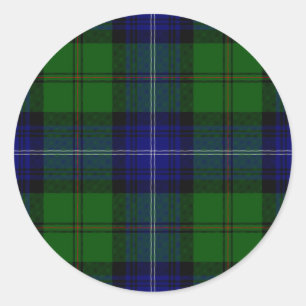Urquhart tartan blue green plaid classic round sticker