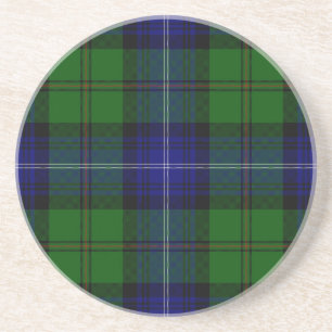 Urquhart tartan blue green plaid coaster