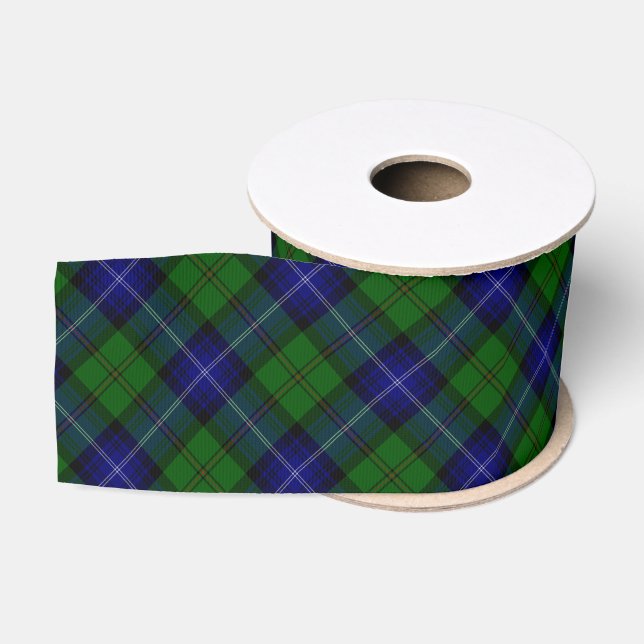 Urquhart tartan blue green plaid grosgrain ribbon (Spool)