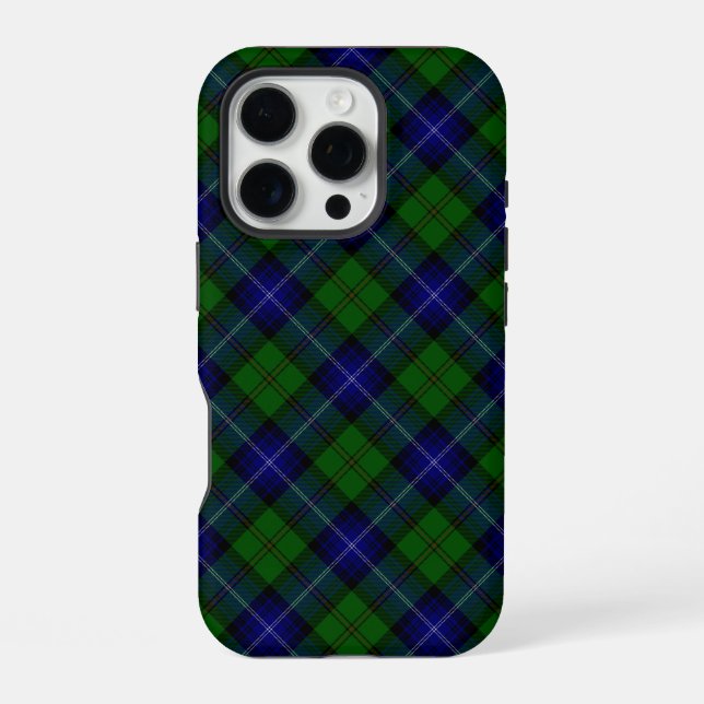 Urquhart tartan blue green plaid iPhone case (Back)