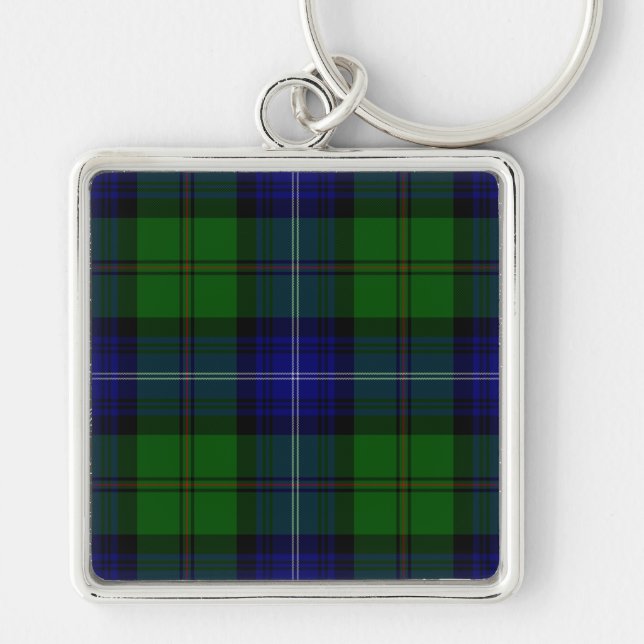 Urquhart tartan blue green plaid keychain (Front)