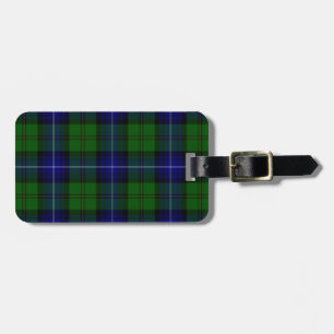 Urquhart tartan blue green plaid luggage tag