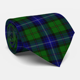 Urquhart tartan blue green plaid tie