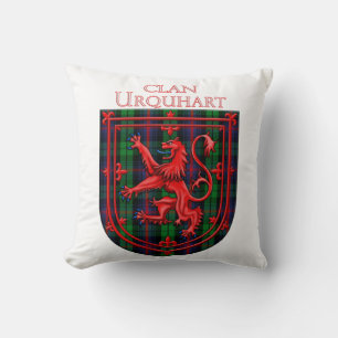 Urquhart Tartan Scottish Plaid Lion Rampant Throw Pillow