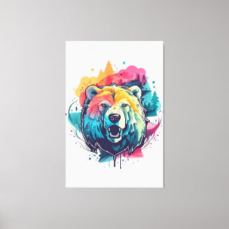 Urso vibrante canvas print