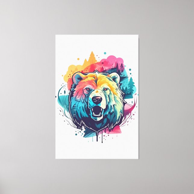 Urso vibrante canvas print (Front)
