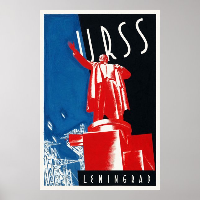 URSS Leningrad Poster vintage URSS 1932 (Devant)