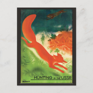 URSS Russie vintage voyage carte postale chasse au