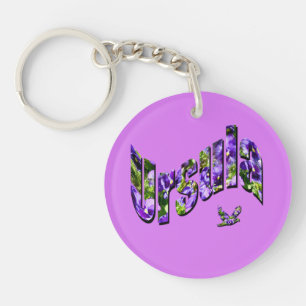 Ursula, Floral Ladies Name Logo, Keychain