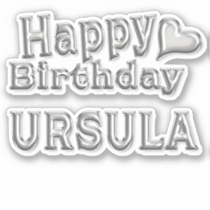 Ursula Happy Birthday silver Sticker