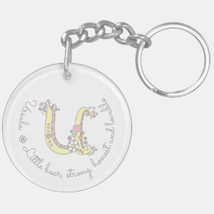 Ursula monogram letter U name and meaning keyring
