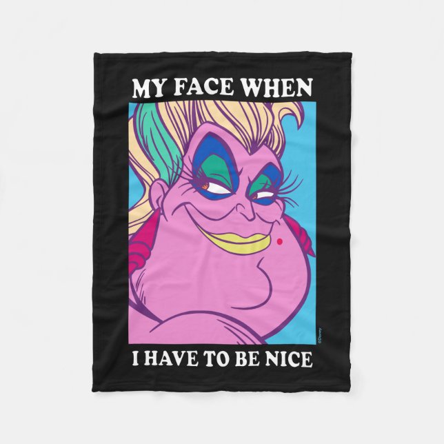 Ursula | My Face When I Have to be Nice Fleece Blanket (Front)