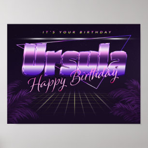 Ursula Name First name pura retro poster Birthday