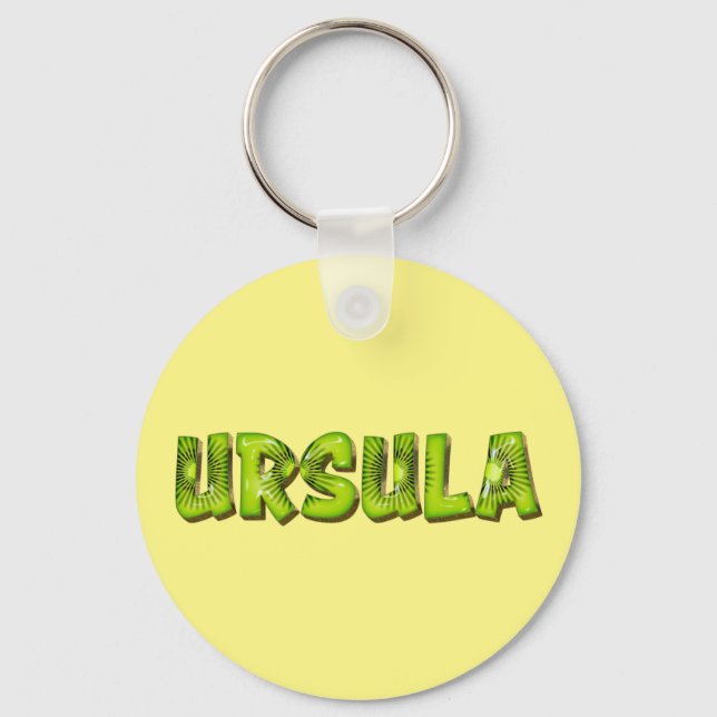 Ursula Name Kiwi Design Key Keychain (Front)
