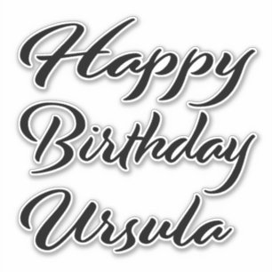 Ursula Name Vorname black Sticker Geburtstag