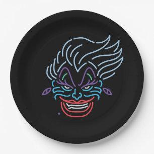Ursula   Neon Face Paper Plate